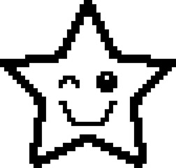 Winking 8-Bit Cartoon Star