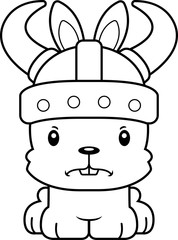 Cartoon Angry Viking Bunny