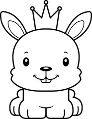 Obraz na płótnie Canvas Cartoon Smiling Prince Bunny