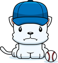 Cartoon Angry Baseball Player Kitten