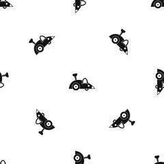 Clockwork mouse pattern seamless black