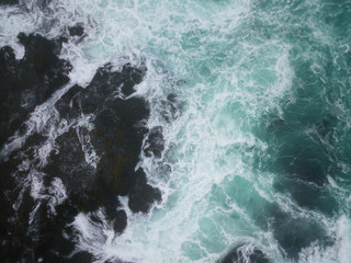 Fototapeta na wymiar Ocean and Rocks Aerial Image