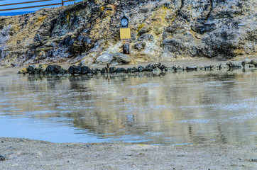 Mud pool for thermal baths on the island vulcano