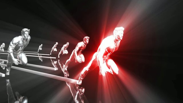 Business Success Concept with Running Men Art