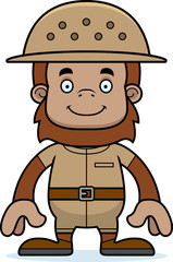 Cartoon Smiling Zookeeper Sasquatch