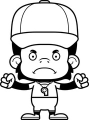 Cartoon Angry Coach Chimpanzee