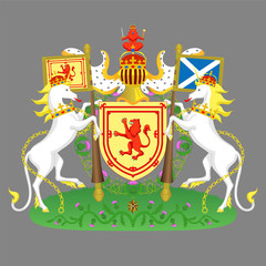 Coat of arms of Scotland drawn in vector