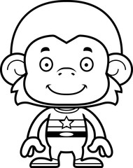 Cartoon Smiling Superhero Monkey