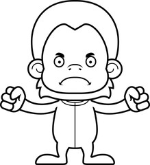 Cartoon Angry Orangutan In Pajamas