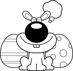 Cartoon Easter Bunny Dreaming