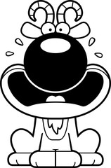 Scared Cartoon Goat