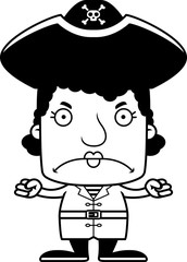 Cartoon Angry Pirate Woman