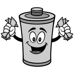 Battery with Money Illustration