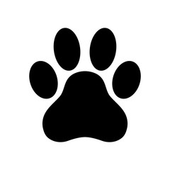 Dog paw print. Paw icon. Vector illustration. - obrazy, fototapety, plakaty