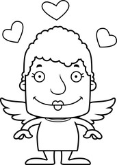 Cartoon Smiling Cupid Woman