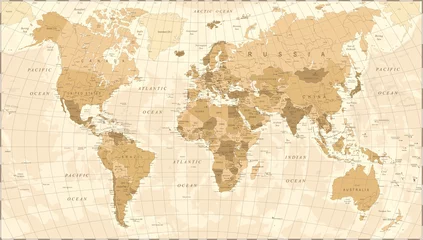 Acrylic prints World map World Map Vintage Vector