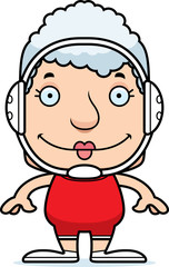 Cartoon Smiling Wrestler Woman