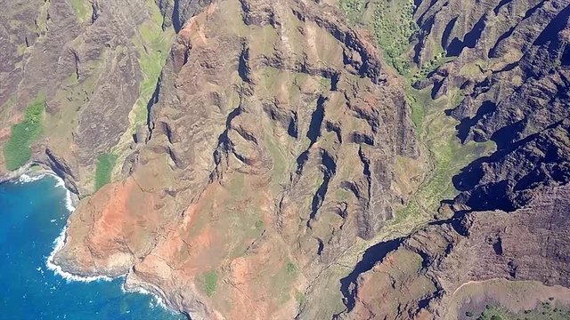 Aerial view of the Napali coast, Kauai, Hawaii