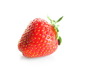 Ripe strawberry on white background