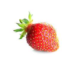 Ripe strawberry on white background