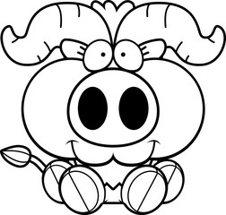 Fototapeta premium Cartoon Little Ox Sitting