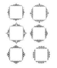 Vintage vector swirl frame set