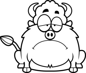 Sad Cartoon Bison