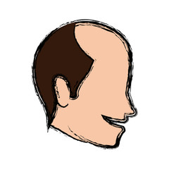 happy man wedding groom face profile vector illustration