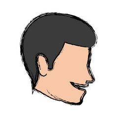 happy man wedding groom face profile vector illustration