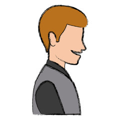 portrait happy groom in a wedding suit elegance vector illustration