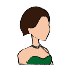 portrait bride character wedding dress image vector illustration