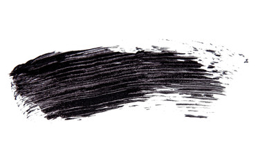Brush strok of black shade of mascara on white