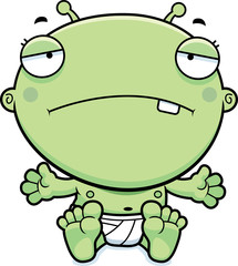 Cartoon Baby Alien Sad
