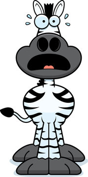 Scared Cartoon Zebra