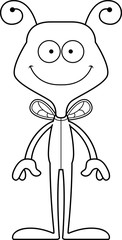 Cartoon Smiling Bee In Pajamas