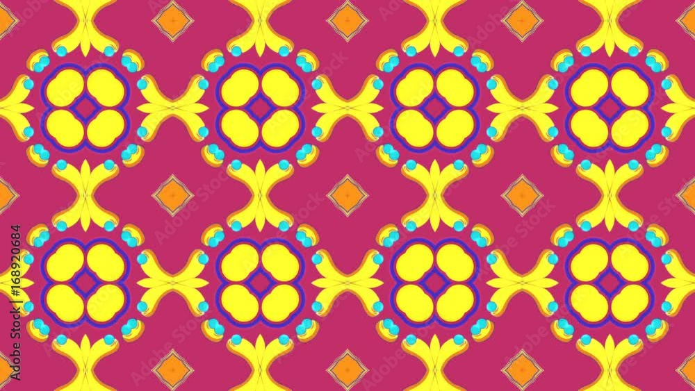 Poster animated kaleidoscope pattern looping without breaks