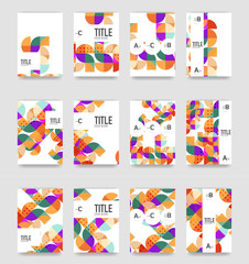 Set of brochure cover background, a4 template