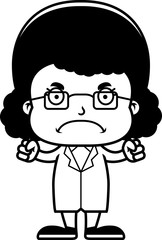 Cartoon Angry Scientist Girl