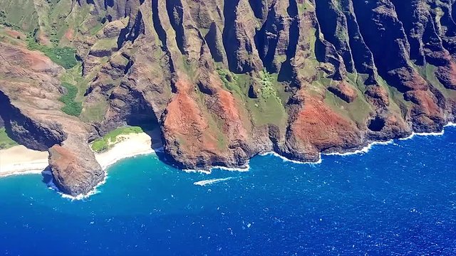 Aerial view of the Napali coast, Kauai, Hawaii
