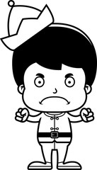 Cartoon Angry Xmas Elf Boy