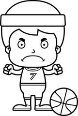 Cartoon Angry Basketball Player Boy