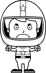 Cartoon Angry Race Car Driver Boy