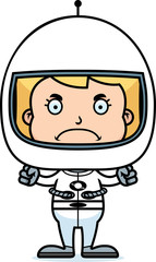 Fototapeta premium Cartoon Angry Astronaut Girl