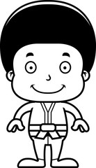 Cartoon Smiling Karate Boy