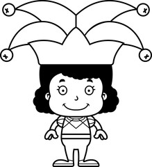 Cartoon Smiling Jester Girl