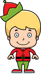 Cartoon Smiling Xmas Elf Boy