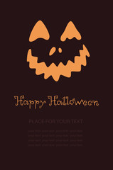 Happy Halloween. Pumpkins on a dark background, flyer for your design, vector illustration.