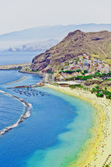 Beach mountains coast city port