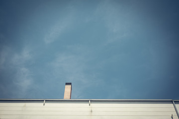 Blue cloud sky with chimney background