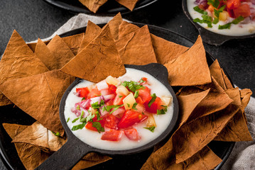 Queso blanco with Baked Tortilla Chips